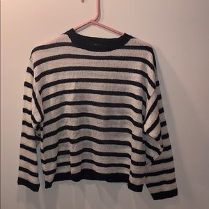 blue and white striped sweater